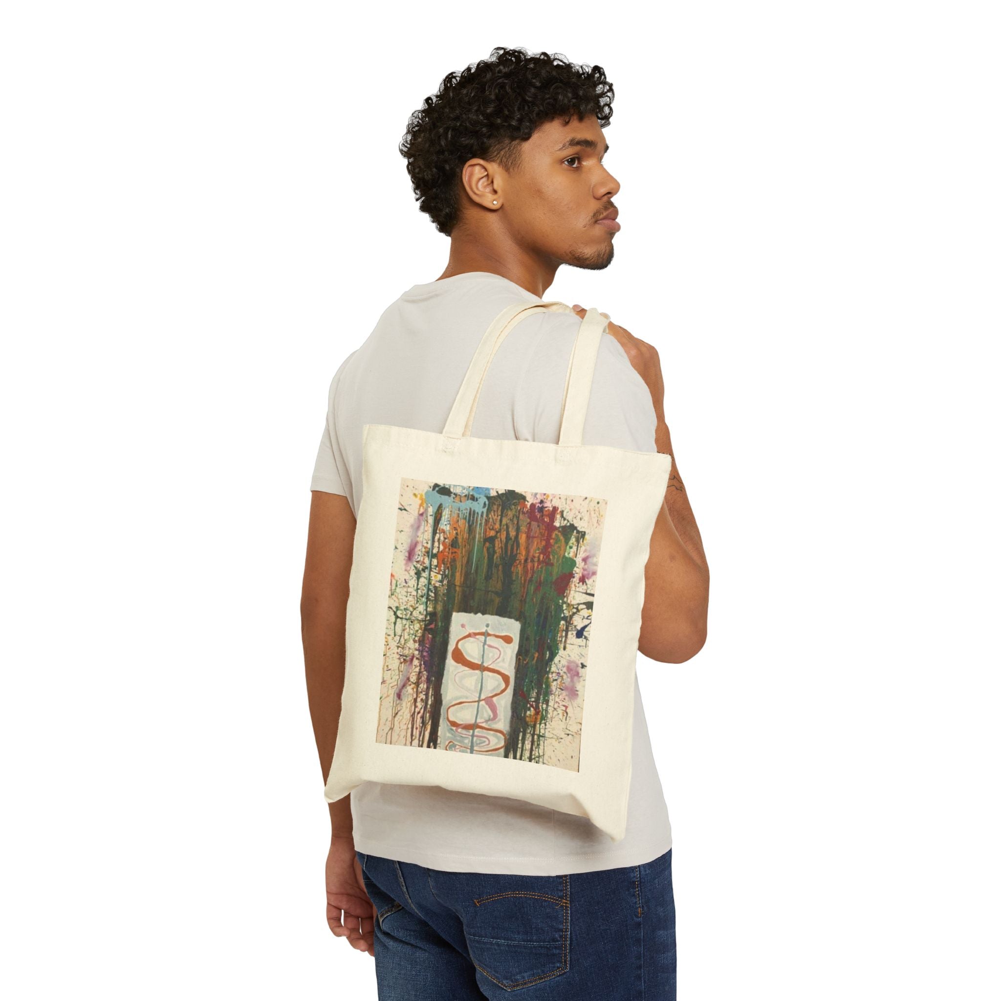 Jackson Pollack Meets Einstein Cotton Canvas Tote Bag